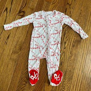 Birdie Bean Bamboo Footie Christmas Candy Cane Pajamas Size 12-18 months